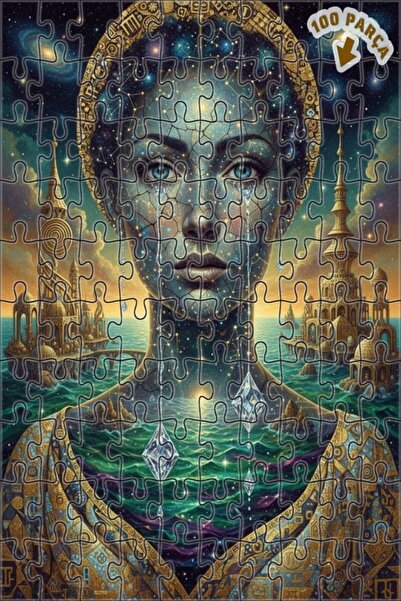 Teona Ahşap لوحة فنية ذات طابع فكرية وكوني بصيغة الألوان المائية كما تظهر في ...