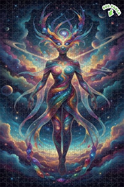 Teona Ahşap لغز خشبي مؤطر بطبقتين بمظهر لوحة زيتية إبداعية للطاقة الكونية 800...