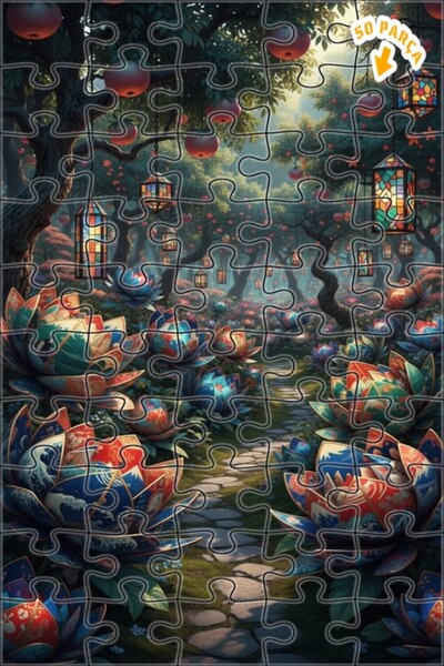 Teona Ahşap لوحة زيتية لزهور الحديقة السحرية 50 قطعة مقاس 15x25