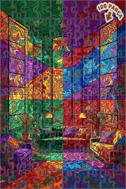 Teona Ahşap لغز خشبي ذو طبقتين من تروبيكال إكزوتيك فاها، 100 قطعة، مقاس 25×25