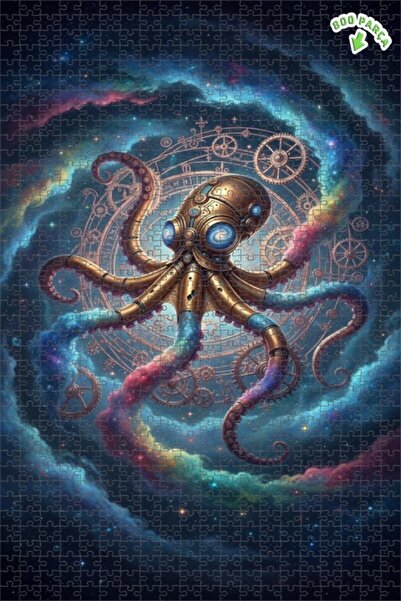 Teona Ahşap لوحة زيتية ميكانيكية على شكل أخطبوط، تجريدية فلكية، ألغاز خشبية م...