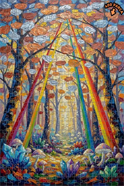 Teona Ahşap لغز الغابة الغامضة، لوحة زيتية على شكل فطر كريستالي، لغز خشبي مؤط...