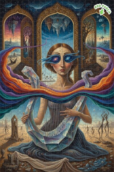 Teona Ahşap لوحة فنية خشبية مؤطرة على شكل لوحة زيتية للنساء من سلسلة إنفينيتي...