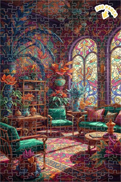 Teona Ahşap لغز خشبي لغرفة المعيشة بتصميم آرت نوفو سحري 200 قطعة 25x35