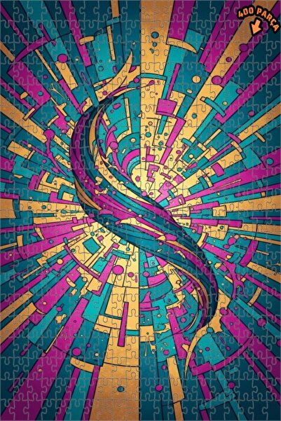 Teona Ahşap لغز خشبي مؤطر من طبقتين من Energetic Modern Art، 400 قطعة، 35x35