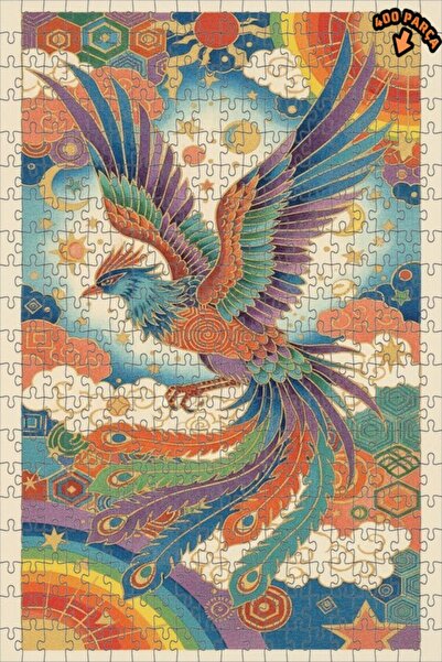 Teona Ahşap Gorgeous Phoenix Watercolor Look Art Puzzle 400 Pieces 35X35