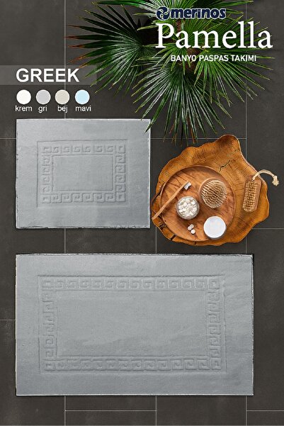Merinos Set de covorașe de baie Pamella 2 piese, gri grecesc