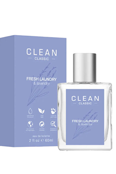 Clean , Rufe proaspete și lavandă, Apa de toaletă, unisex, 60 ml