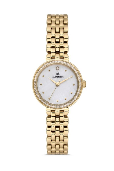 Momentus Sw298G-09Sg Steel Case Steel Band 3 Atm Water Resistant Gold Color W...