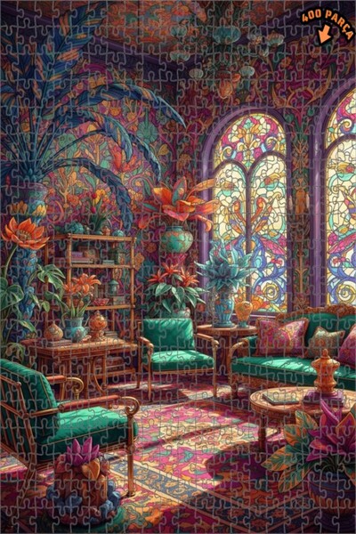 Teona Ahşap لغز خشبي لغرفة المعيشة بتصميم آرت نوفو سحري 400 قطعة 35x35
