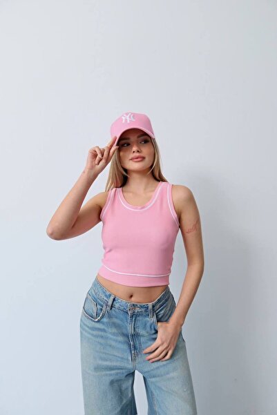 KECHİ WOMAN Ottoman Fabric Piped Crop