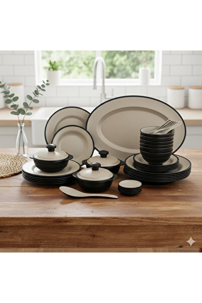 casa rosa 40-piece dinnerware set made of high-quality, microwave-safe melamine