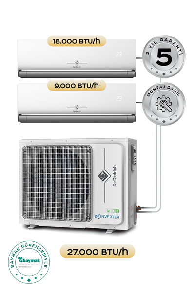 Baymak De Dietrich CLIMUP Multi Klima 27 Dış/9+18 İç (Montaj Dahil)