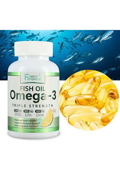 France shgrace زيت سمك أوميغا 3 ثلاثي التركيز، 2500 ملغ، 900 ملغ EPA، 600 ملغ...