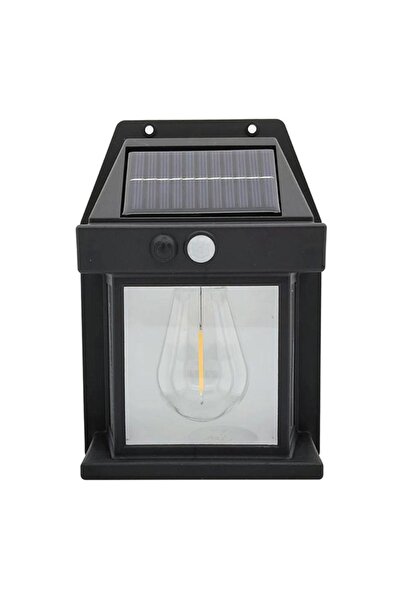 UBX Lampa solara cu senzor de miscare si crepuscular, lumina calda, cu bec, I...