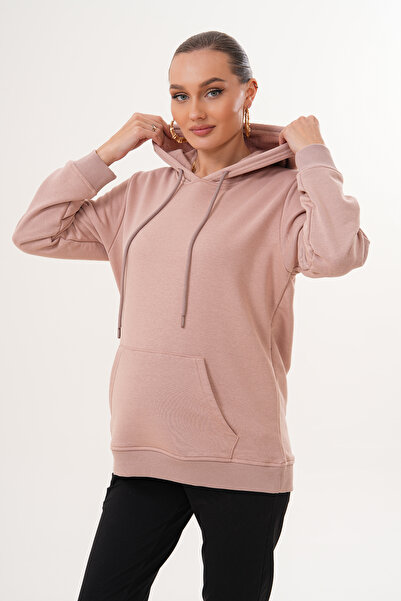 Miss Dünya Lissa 100% Cotton Maternity and Postpartum Basic Hooded Sweatshirt