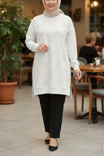 BYBIYIK KADIN BAKLAVA DESENLİ COMPACT TESETTÜR TUNİK