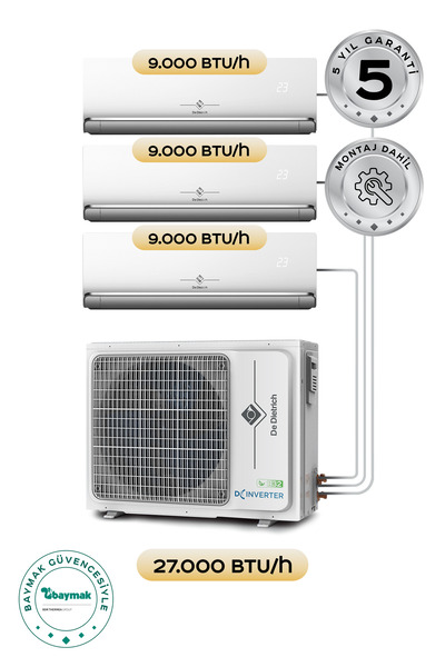 Baymak De Dietrich CLIMUP Multi Klima 27 Dış/9+9+9 İç (Montaj Dahil)