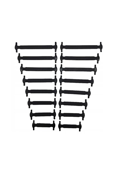 zola Set of 16 silicone laces, non-binding, black, elastic
