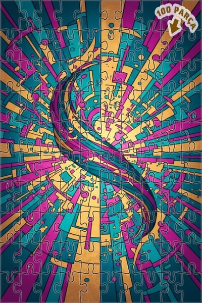 Teona Ahşap لغز خشبي مؤطر ذو طابقين من Energetic Modern Art، 100 قطعة، مقاس 2...