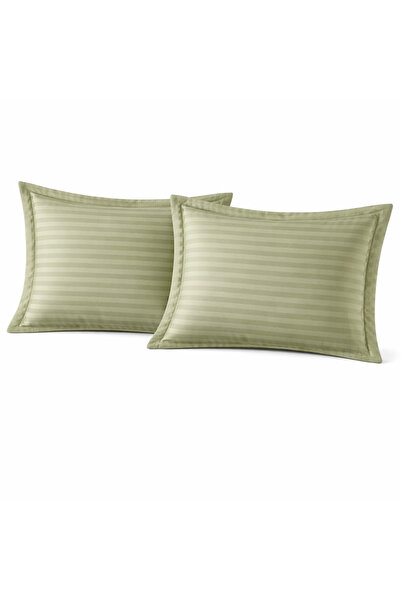 NazeninHome Satin 100% Cotton Oxford Pillowcase 2-Piece Striped Satin