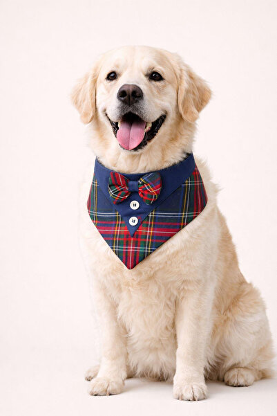 VERAPAWS باندانا خاصة للكلاب مع ربطة عنق - تصميم منقوش، إكسسوار أنيق بثلاثة م...