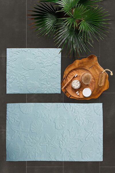 Merinos Pamella 2-Piece Bath Mat Set Coral Blue