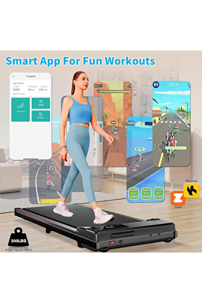 Yoawllty Walking Pad Treadmill, Portable Under Desk Treadmill, 2.5HP Folding ...