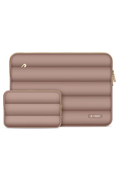 Tech-Protect Puffy Laptop & Accessories Sleeve Set - Walnut, 13/14 Inch