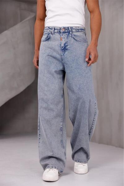 Oksit Puertas Men's High Waist Balloon Baggy Fit Loose Fit Jeans