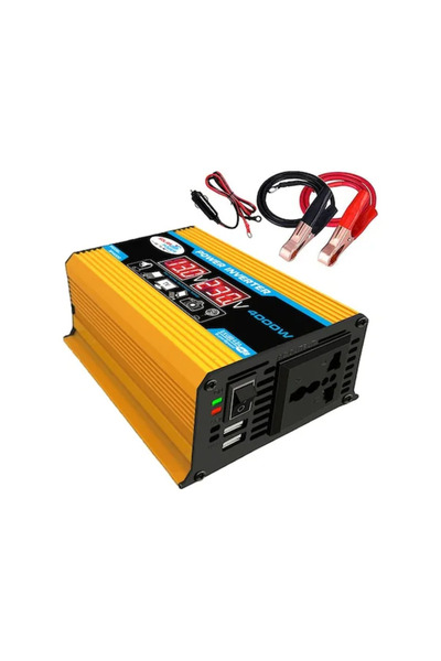 AyShop Dc 12v-Ac 110v Dönüştürücü Çift Usb Sürekli 300w Tepe 4000w Akü 12v Ça...