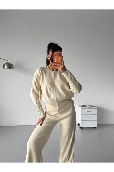 Lamierra Set de tricotaje moi pentru femei, cu închidere tip capsă