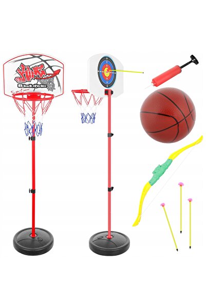 zola Комплект 2 в 1 с лък и баскетболен кош, Zola®, топка, помпа и стрели, ра...