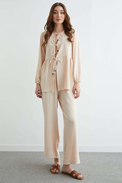 Fulla Moda Fullamodest Front Tie Ayrobin Kimono 2-Piece Set