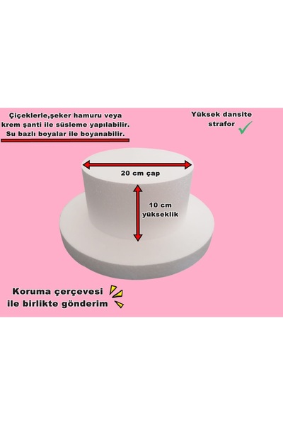 Uyarstrafor Strafor Maket Pasta ( Alt Taban Hediyeli)