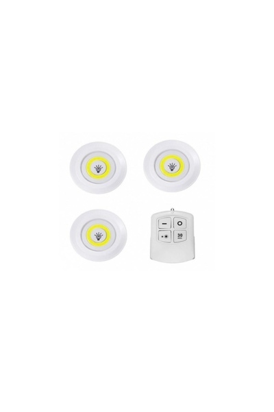 FOXMAG24 Σετ 3 λαμπτήρων LED, 3W, COB, με τηλεχειριστήριο