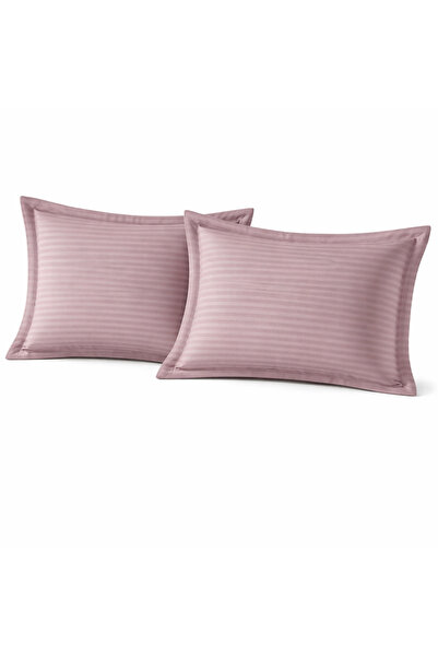 NazeninHome Satin 100% Cotton Oxford Pillowcase 2-Piece Striped Satin