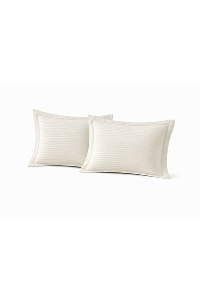 NazeninHome Satin 100% Cotton Oxford Pillowcase 2-Piece Striped Satin