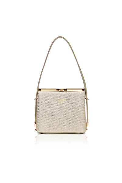 Lavie Luxe حقيبة صغيرة بإطار لامع للنساء (بيج)