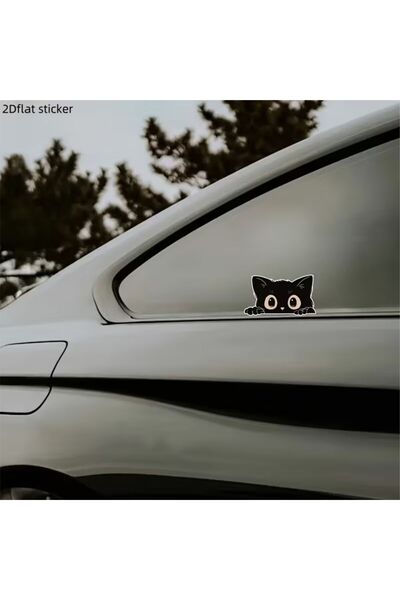 ÖZGÜL REKLAM Siyah Kedi kara kedi sticker Araba sticker / Motor Sticker / Lap...