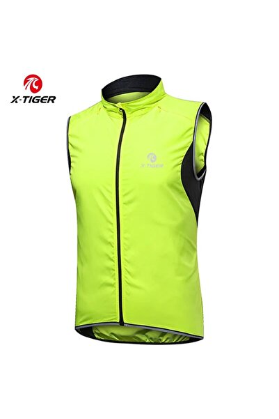 Choice سترة ركوب الدراجات X-TIGER خضراء مقاس M بدون أكمام عاكسة للضوء ومقاومة...