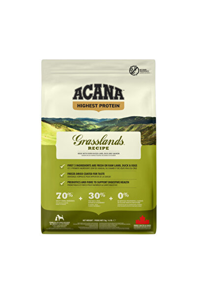 Acana طعام الكلاب الجاف من جراس لاندز ريسبي - 2 كجم