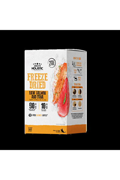 Absolute Holistic طعام جاف للقطط بنكهة سمك السلمون والتونة النيئة المجففة بال...