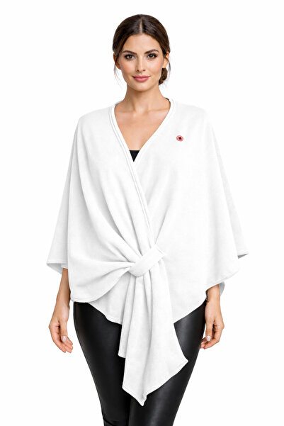 Hoodraze Біла багляма Детальна асиметрична накидка