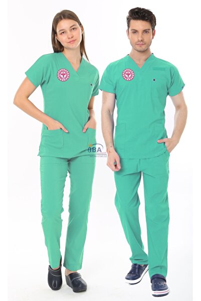 İBA MEDİKAL MİNT YEŞİLİ AİLE SAĞLIĞI ÇALIŞAN FORMASI LİKRALI SCRUBS TAKIM (BE...