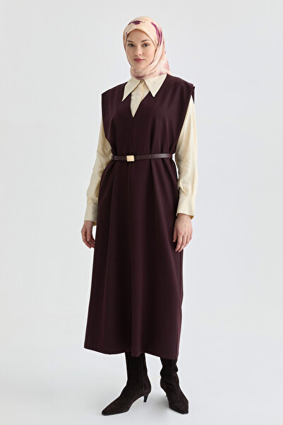 Tuğba V yakalı Jile - Bordo