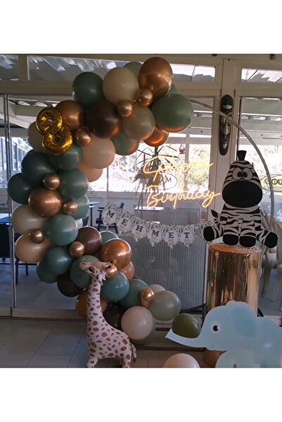 Beyaz ,Küf yeşili , Krom gold, Balon Zincir balon seti , Balon yapışkanı hediye