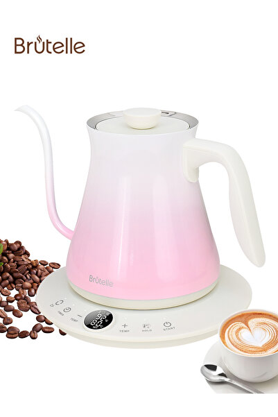 Brutelle غلاية كهربائية على شكل عنق الإوزة V60، غلاية قهوة 800 مل، 1200 واط، ...