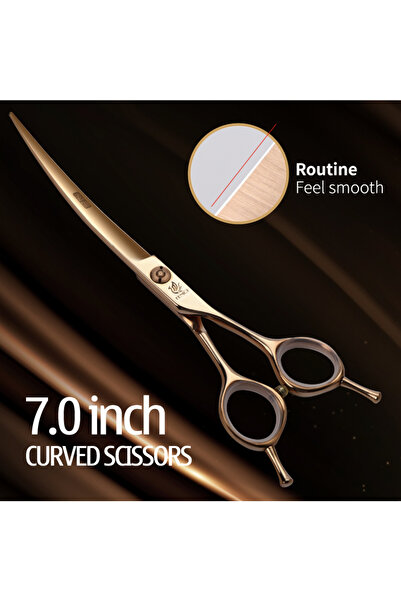 Choice مقص فينيس HY روز جولد 7.0، مقاس 6.5/7.0 بوصة، فولاذ 440C، للعناية بالح...