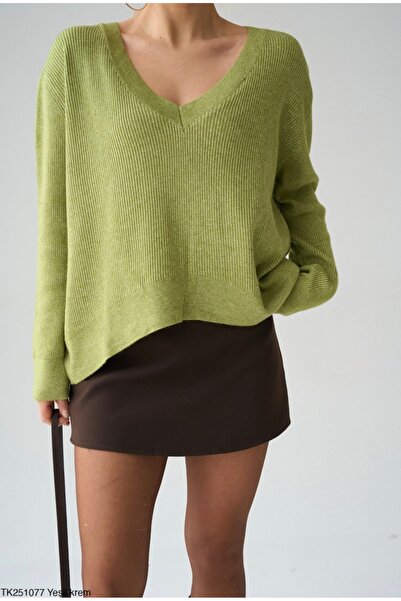 ALVWOMAN V-Neck Slim Knitwear Sweater